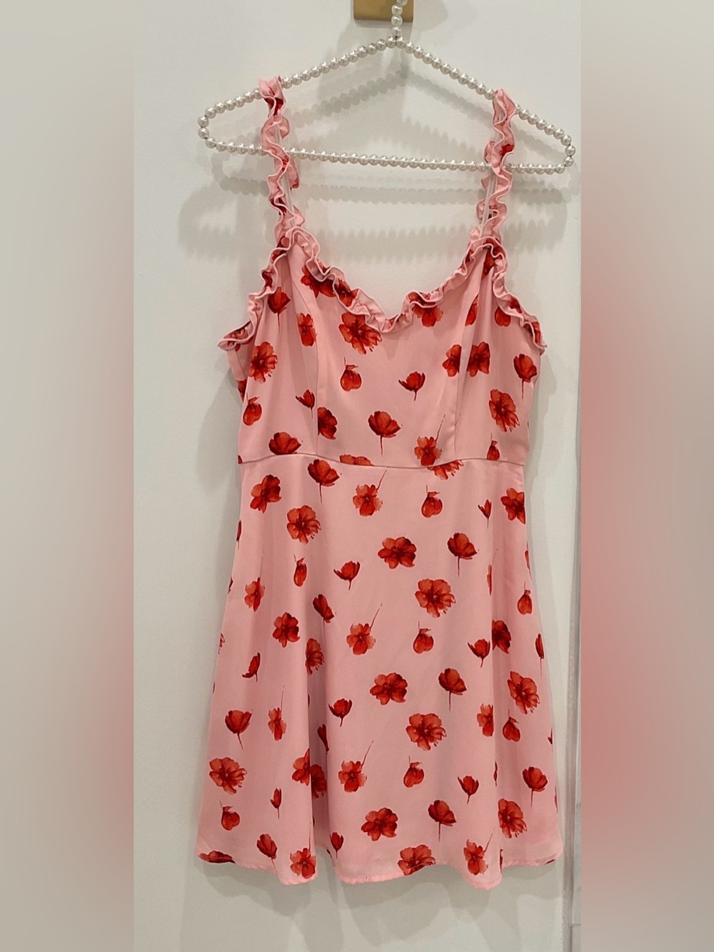 🔴Pink Floral Ruffle-Strap Sundress by Material Girls🔴
